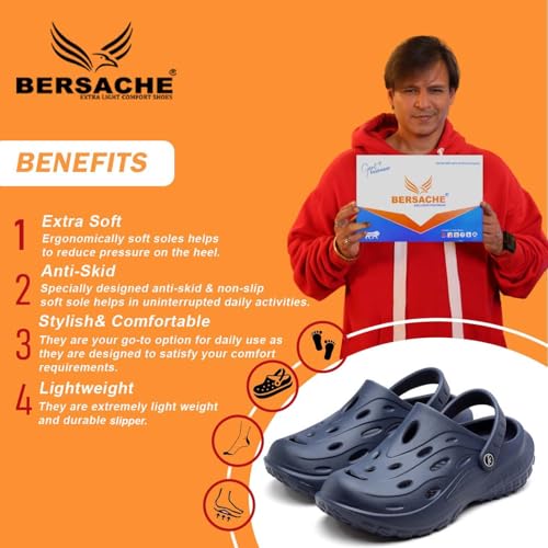 Image of BERSACHE Extra Soft Classic Casual with Back Strap Regular wear with Ultra Soft & Flexibility Technology Slipper for Men's & Boy's