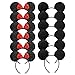 CHuangQi Mouse Ears Solid Black and Red Bow Headband for Boys and Girls Birthday Party or Celebrations (Pack of 12)