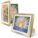 2 x Kunstrahmen für Kinder, austauschbar, 25,4 x 32,5 cm breit, Staffeleien, 2 Matten passend für 22,9 x 30,5 cm, A4, 21,6 x 28,9 cm, Kinder-Kunstrahmen für Kinder, Kunstwerke mit Aufbewahrung