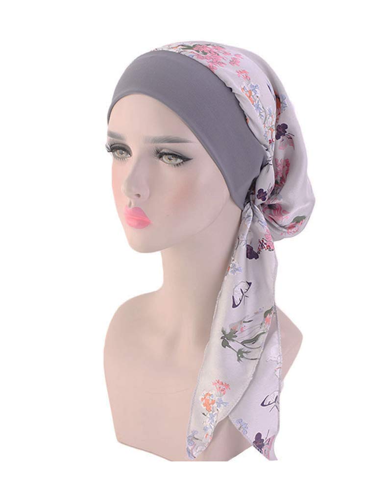 Women Chemo Turban,Faux Silky Turban Cap Elastic Head Cover Turbans Satin Head Scarf Headwear Headwrap for Cancer Women(HSH)