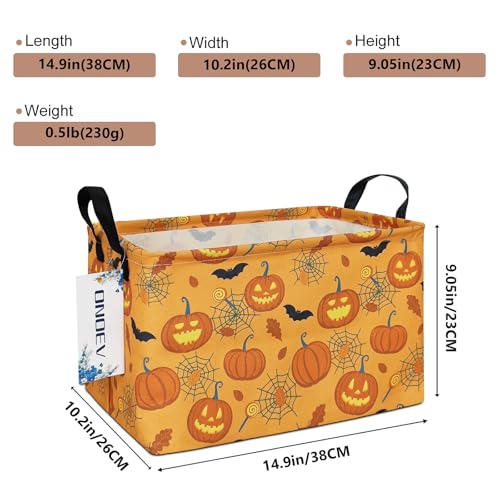 Image of Rectangular Halloween Basket Pumpkin Box Trick or Treat Gift Basket Halloween Party Cute Storage Box Organization Box Room Decoration (Halloween Pumpkin)