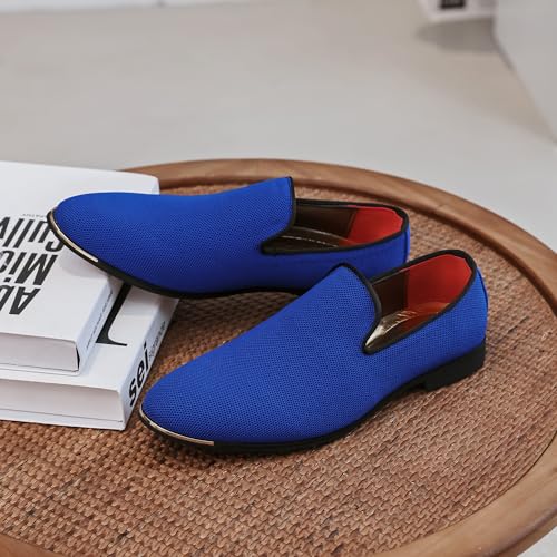 Image of FLQL Men's Luxury Penny Loafer Slip-On Velvet Shoes Party Dancing Shoes Suede Wedding Shoes Plus Size 7-13