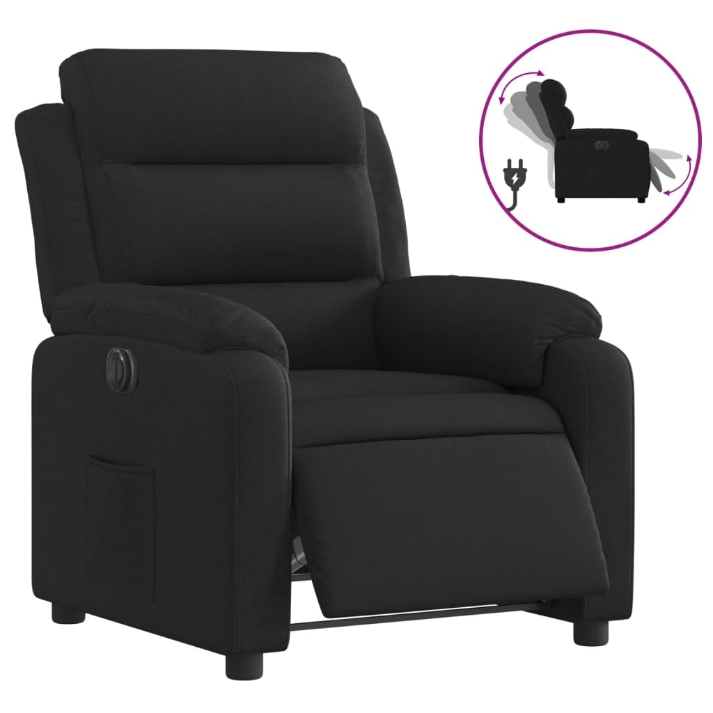 Fauteuil Inclinable électrique Noir Tissu - Fauteuil Inclinable Electrique Noir Tissu Fauteuil Inclinable Electrique Fauteuil Relax Chaise Inclinable Fauteuil Ergonomique Fauteuil Cuir 86050991
