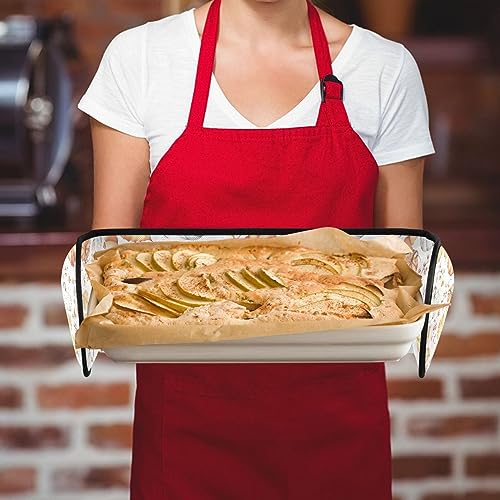 Double Oven Gloves Autumn Leaves Pumpkins Heat Resistant Pot Holder Oven Mitt Gloves for BBQ Cooking Baking Grilling Microwave - Cosy Home Interiors Double Oven Gloves Autumn Leaves Pumpkins Heat Resistant Pot Holder Oven Mitt Gloves for BBQ Cooking Baking Grilling Microwave - Image 2