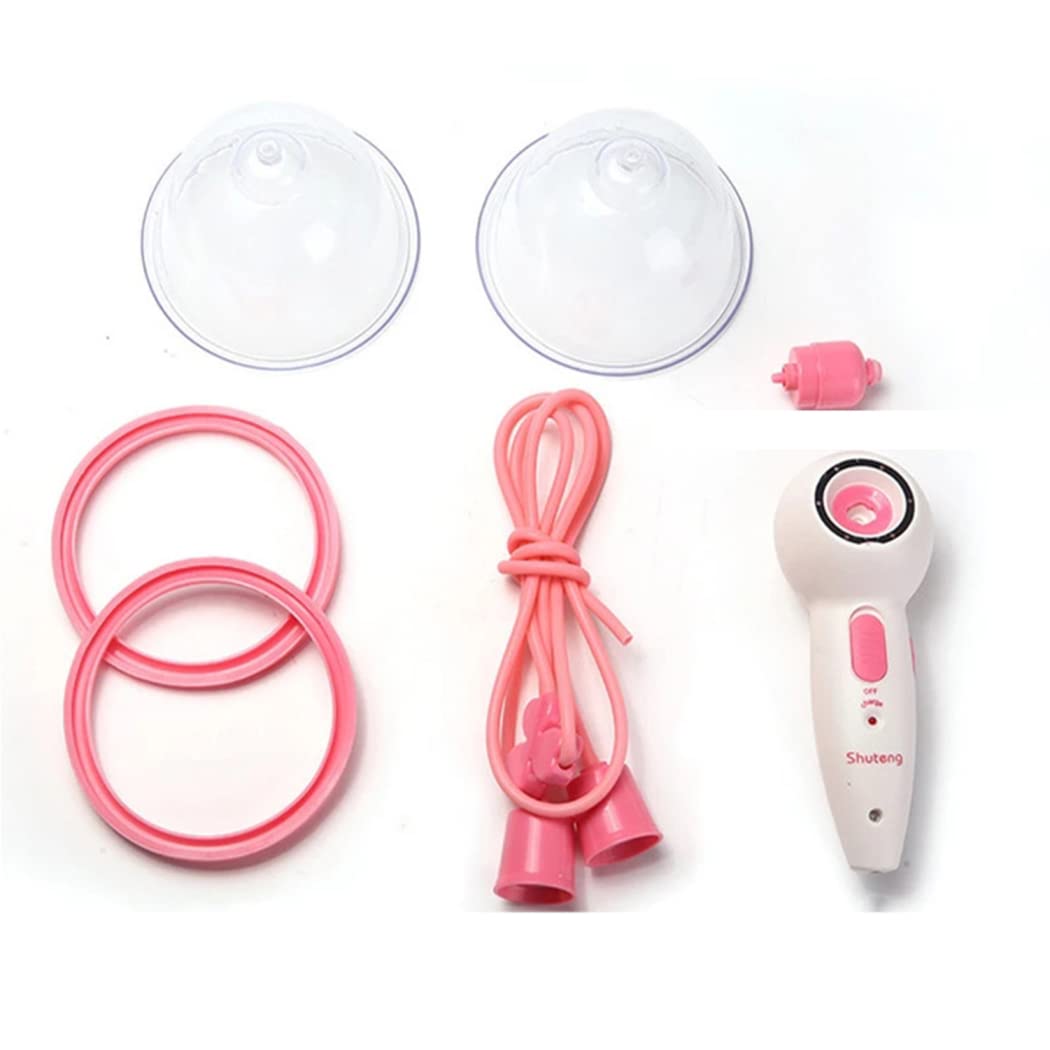 Frauen Brustpumpe Sexspielzeug, Tragbares Brust Vakuum Pumpen Elektrische Brustsauger Größere Brüste Nippelsauger Sex Wachstums Trainings Mit Einzelne/Doppelte Silikon Saugnäpfe Set,Double cup,B