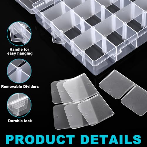 Image of 2 Pack Clear Plastic Organizer Box with 36 Grids and Adjustable Dividers for Beads, Crafts, Art DIY, Jewelry, Screws, Pins, Thread, Fishing Gear, Small Items
