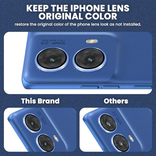 Image of ArmourPro Camera Rings Tempered Glass for Motorola Edge 50 Fusion and Moto G85, Tough HD Individual Aluminum Alloy Rings 9H Camera Cover, Scratch-Resistant,Camera Lens Protection| Blue, 1 Pack