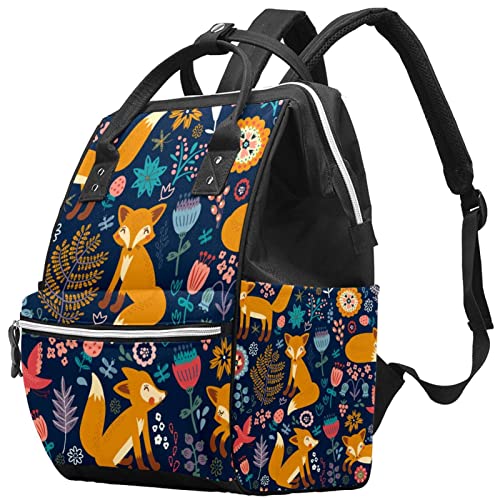 Xingruyun Bolsa De Pañales Zorro De Dibujos Animados Bolsa Cambiadora Para Bebé Impermeable Multifunción Para Mamá Y Papá 27x20x36.5cm