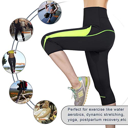 image for Ursexyly Women Sauna Yoga Pant Capris Fat Control Sweat Legging with W
