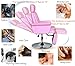 IntXanth Pink Spa Facial Chair, 440LB Capacity, Air Pressure Lifting, 360° Swivel, Adjustable Height Pink Beauty Bed for Spa, Massage, Home Office (No Wheels)