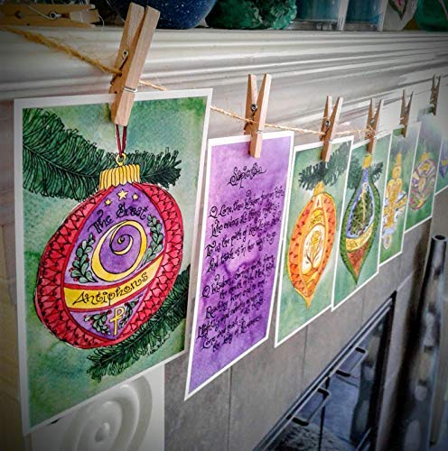 O Antiphons - Advent Mantel Decor with O Come O Come Emmanuel - Art Prints Set- 4x6