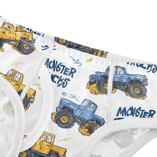 Wusikd Monster Truck Boys' Underwear Cotton Cartoon Boys Briefs Soft Toddler Underwear 2T4