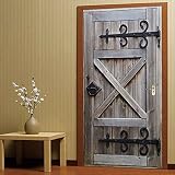 DOOR POSTER MATERIAL: PVC impermeabile, superficie facile da pulire, strato di rivestimento autoadesivo, più facile da aderire alla parete della cucina o alla parete del bagno, staccabile, durevole, resistente alla pressione, agli urti e all'umidità.
