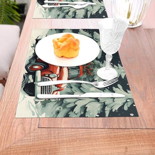 Sets de table tissés haut de gamme design rouge antidérapant