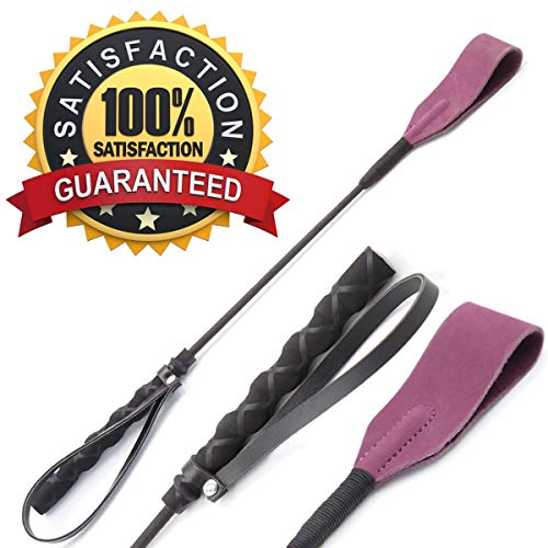 18" Real Riding Crop Purple with Genuine Leather Top | Premium Quality Crops