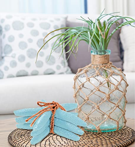 Puzzled Nautical Turquoise Starfish Set - Decorative Beach Style Tabletop Centerpiece, Realistic Resin Sea Coral Reef Starfishes For Ocean Themed Home Accent Decor - 3 Pieces #TOP6
