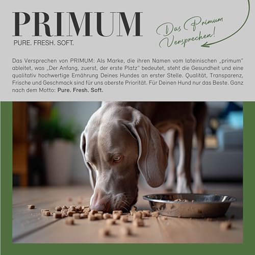 PRIMUM – Soft Adult | Halbfeuchtes Hundefutter mit 70% frischem Fleisch für ausgewachsene Hunde. Getreidefreies Alleinfutter ohne Zusatzstoffe im Beutel | 1,5kg Huhn mit Kartoffel