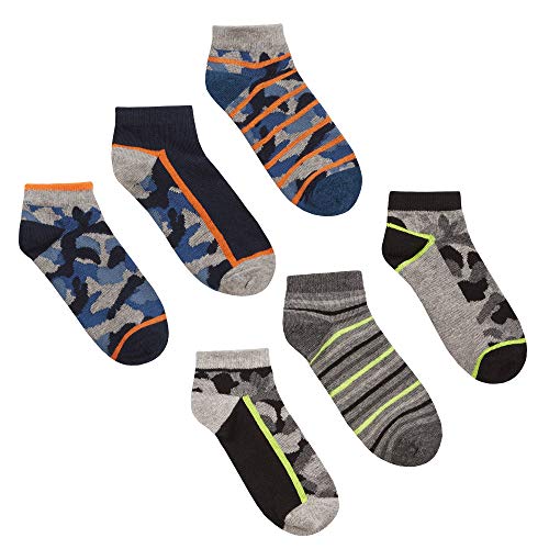 Boys 6 Pairs of Camo Print Cotton Rich Trainer Socks