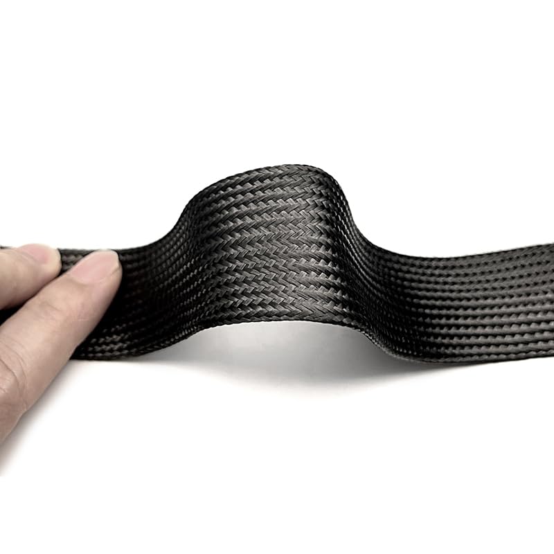 Guaina intrecciata in fibra di carbonio nera - Flessibile...(4mmx3m)