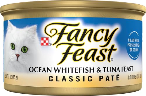 Image of Fancy Feast Gourmet Wet Cat Food, Ocean Whitefish and Tuna Feast, 3 Oz Can (Pack of 2)