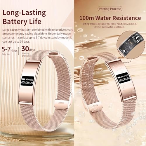 Image of Fitness Tracker Smart Watch for Women Men,Ultra Thin Smart Bracelet 2.8mm Metal Strap,Slim Activity Tracker with Heart Rate, SpO2,Sleep Tracking, IP68 Waterproof (CANMIXK01)