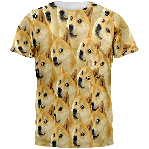 animalworld Doge Meme All Over Adult T-Shirt - Small Multicoloured