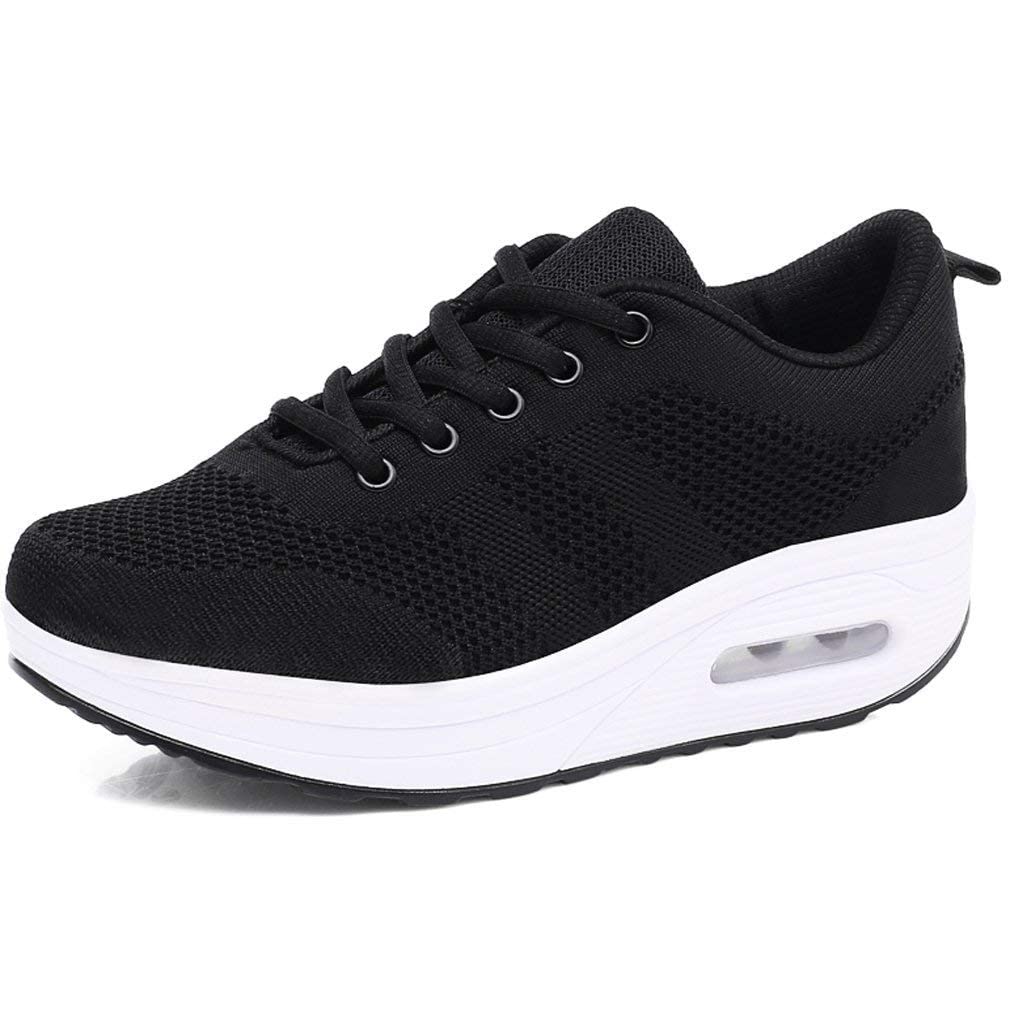 Sisttke Mujer Zapatillas de Deporte Malla Air Cuña Cómodos Sneakers Mujer Casual Transpirables Running Senderismo Ligero Mesh Zapatillas