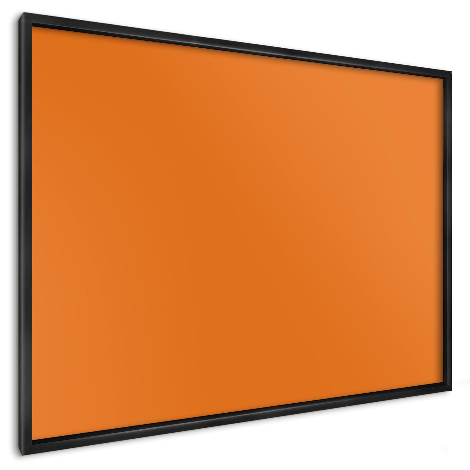 Panel Magnético Informativo 100x70 cm | con Marco Negro | Naranja Fuerte | Montaje Fácil | Pizarra de Pared | Para Restaurante y Bar | Expositor para Menú, Ofertas del Día