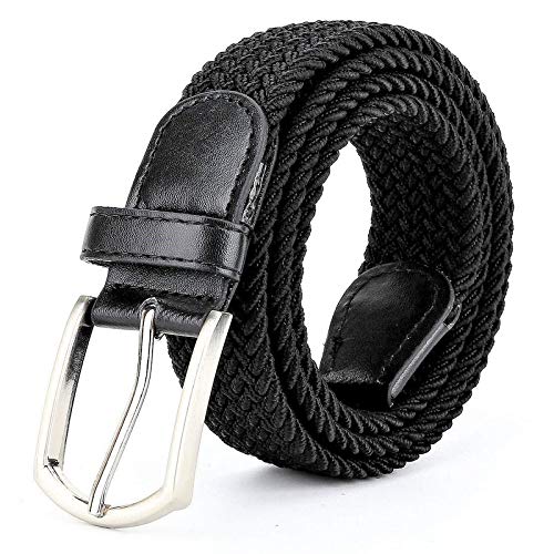 Veteran Stretchable braided cotton belt for women, ladies belt, Black,and Blue, color Combo of 2 pcs(Stretch Belt-07) 4