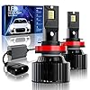 IKERY IP68 Waterproof H8/H9/H11 LED Headlight Bulbs, 12V/24V 50 W 20000LM Super Bright 6500K White H11 LED Auto Car Headlight Conversion Kit, 360 Degree Adjustable Beam Plug and Play, Pack of 2