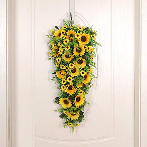 VALICLUD Dos Ganhos de Girassol Artificial Girassol Porta Grinalda Grinalda Floral Primavera Verão G