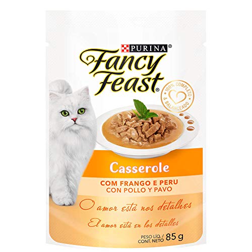 Purina Fancy Feast Nestlé Purina Fancy Feast Ração Úmida Para Gatos Casserole Frango & Peru 85G