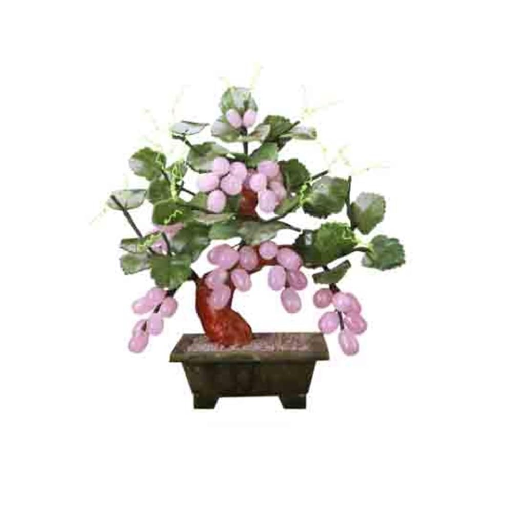 CHENGAIJIAN Artificial Bonsai Tree, Artificial Bonsai Chinese-style Ornament Jade Grapes Indoor Decoration
