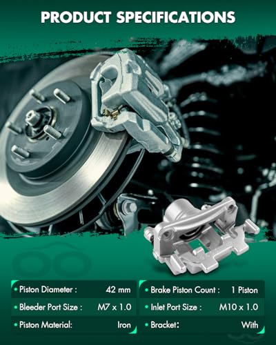 Image of SCITOO Rear Driver & Passenger Side Disc Brake Calipers 19B3850 19B3851 Compatible For Infiniti For EX35 2008-2012,For Infiniti For EX37 2013,For Infiniti For QX70 2014-2017,With Bracket 2PCS