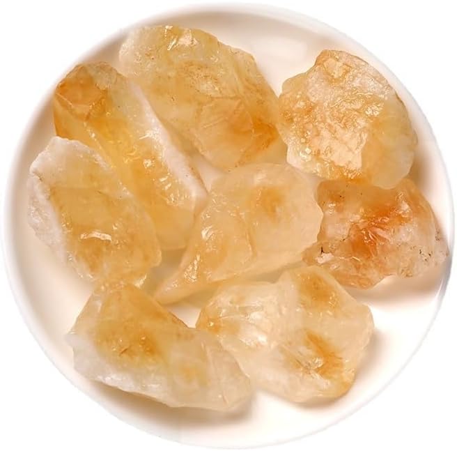 WHZHDMA Bulk Natural Crystal Rough Stone Natural Yellow Stone Home Ornaments Jewelry Incense Diffuser Stone Citrine Crushed Stone Fish Tank Landscape Ornaments Rocks Stones and Crystals