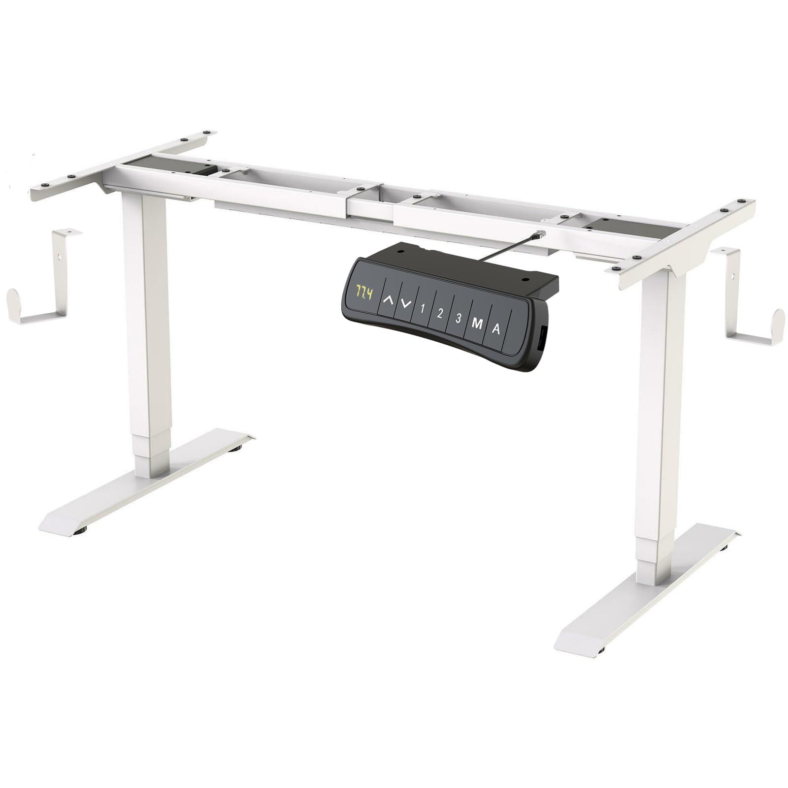 PrimeCables Dual-Motor Electric Height Adjustable Standing Desk Frame - Ergonomic Sit Stand Desk Legs with Memory Presets, 23.6"-49.2" Adjustable Height and 43.3"-74.8" Width, 275 lbs Capacity, White