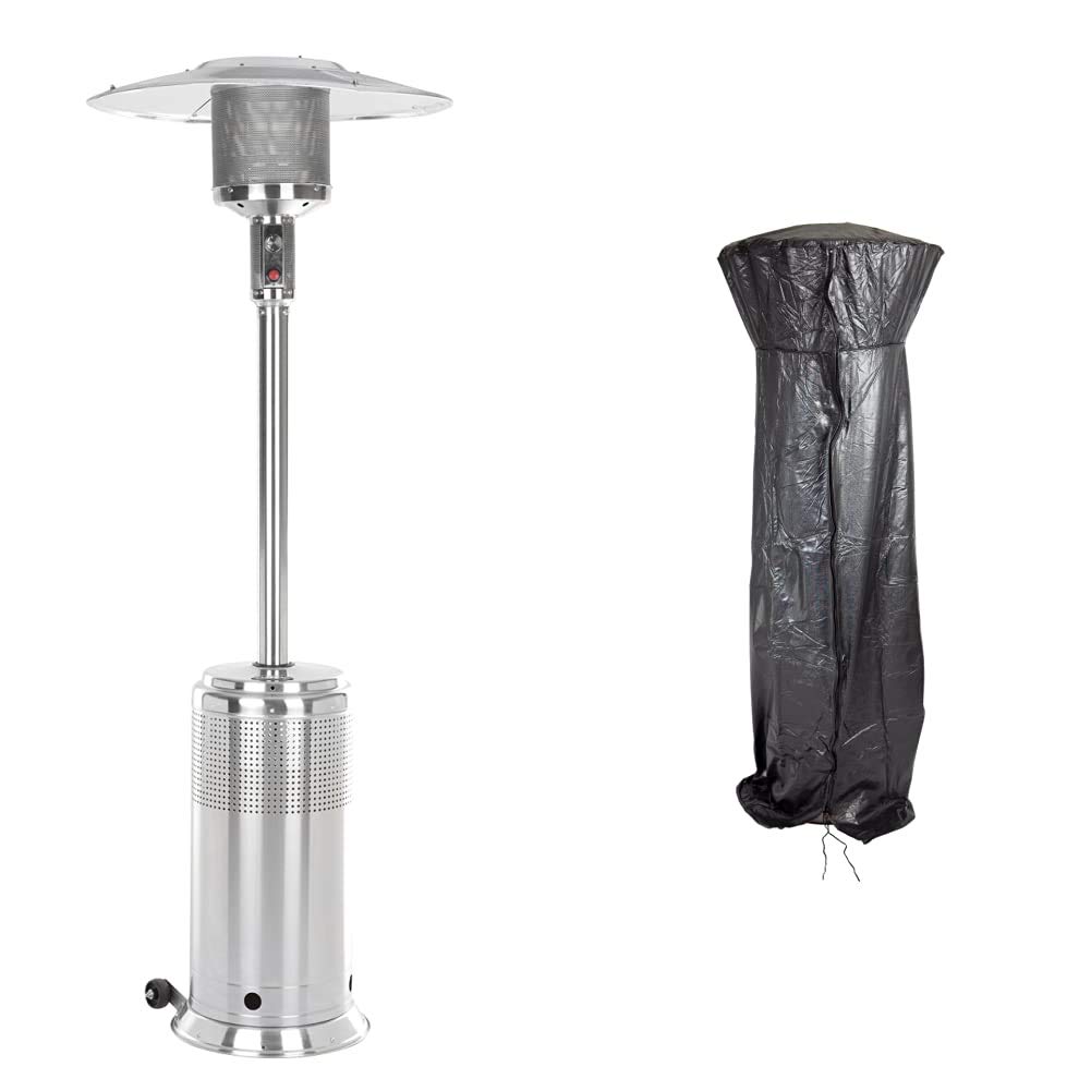 Amazon.com : Fire Sense Stainless Steel Pro Series Patio Heater with Wheels  u0026 Full Length Outdoor Patio Heater Vinyl Cover | Heavy 10 Gauge Felt Lined  Black Vinyl | Waterproof | Weather