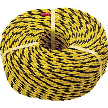 TRUSCO(トラスコ) 標識ロープ 黄/黒 7.5mm×200m 3つ打タイプ R-9200T