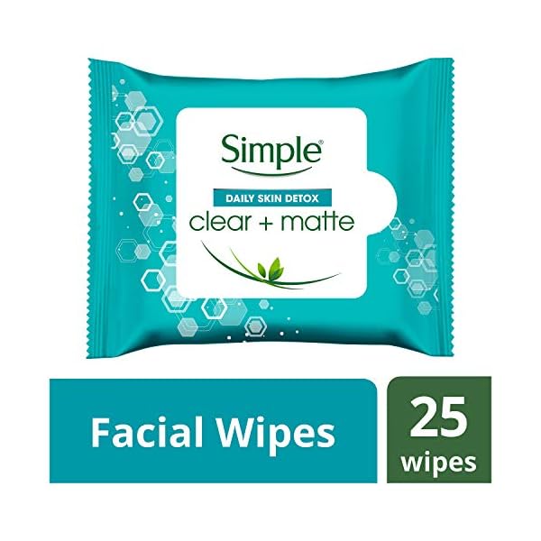 Simple-Daily-Skin-Detox-Clear-Matte-Cleansing-Wipes-Clear-Matte-25-Pieces-Pack-of-6-150-Wipes-total Simple Daily Skin Detox Clear & Matte Cleansing Wipes, Clear + Matte 25 Pieces (Pack of 6, 150 Wipes total)