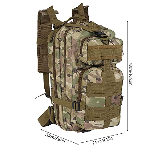 Tactical Backpack 30L Military Camping Backpack Oxford Clothe Rucksack Molle Shoulder Bag Sport Travel Backpack for Camping Climbing Cycling Hiking Mountaineering Hunting (Light Camouflage) - Image 2