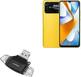 BoxWave Smart Gadget Compatible with Xiaomi Poco C50 - AllReader SD Card Reader, microSD Card Reader SD Compact USB - Jet Black