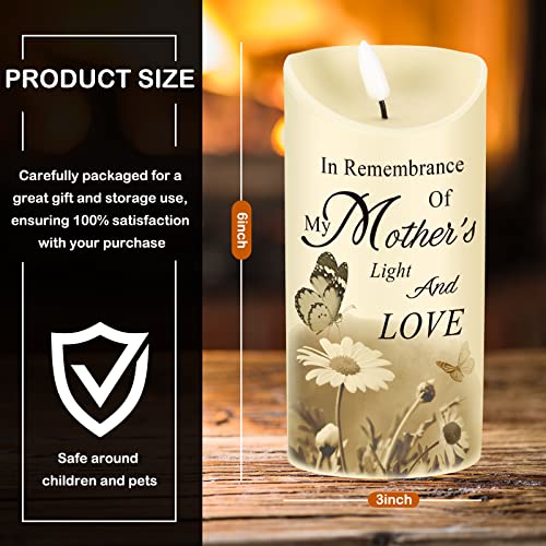 Image of Gerrii Sympathy Gifts for Loss of Mother LED Flameless Candles 3 x 6 Inch Memorial Candles in Remembrance of My Mother Loss Loved One Mom Sympathy (Butterfly)