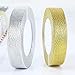 Złota i srebrna wstążka, 2 taśmy w rolkach, wstążka do pakowania, wstążka do majsterkowania, wstążki do pakowania prezentów walentynkowych, wstążka poliestrowa do ciasta wstążka, wstążki używane do pakowania prezentów świątecznych.