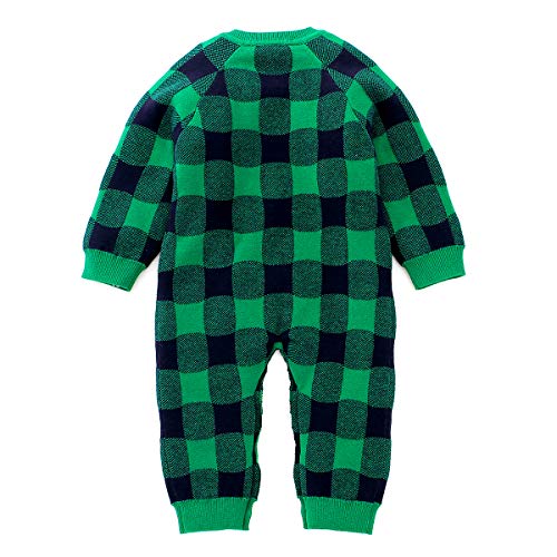 NCONCO Baby Kerst Romper Lange Mouw Plaid Jumpsuit Xmas Elk Bodysuit voor 0-24 Maanden - Afbeelding 3