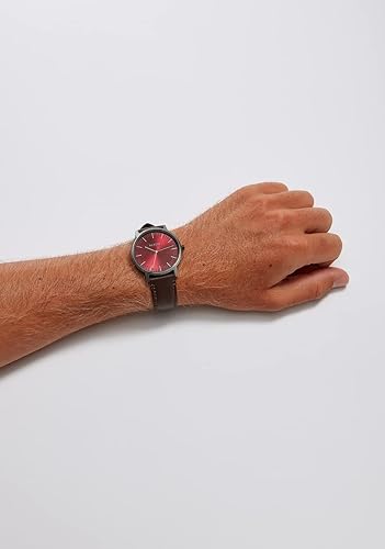 Miniatura 6 de Nixon Porter Leather A1058 50m Reloj de pulsera para hombre resistente al agua correa de piel de 20-18mm  070-078 pulgadas y cara de reloj de 40mm