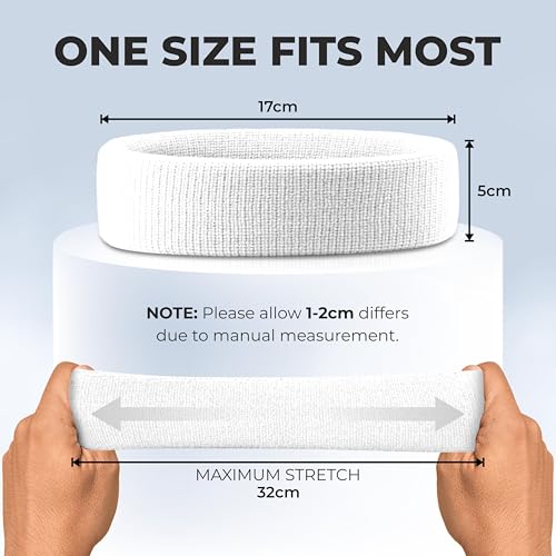 Image of Nivia Headband for Men & Women, Moisture Wicking, for Gym & Fitness, Cotton Headband for Sports - White