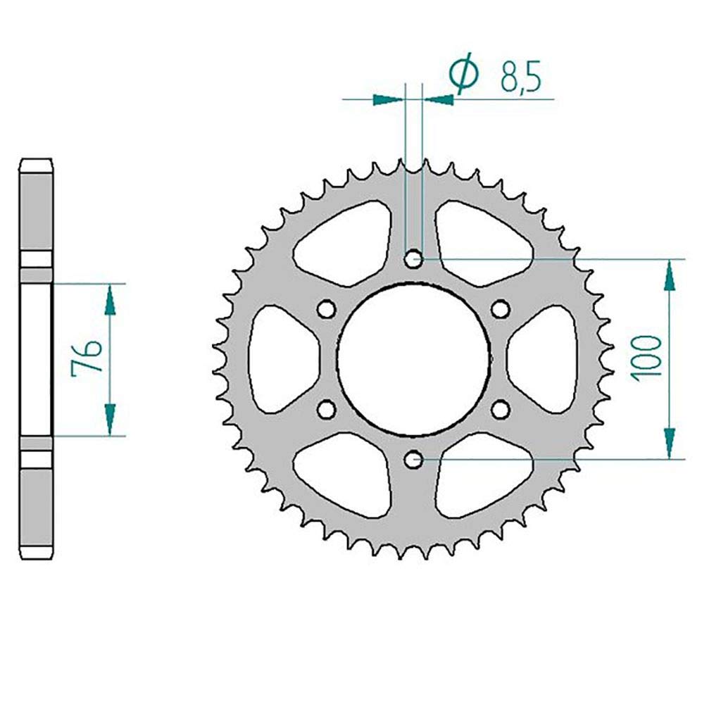 Kettenrad passend für Yamaha MT-125 125 RE11 2014-2016, Zähnezahl: 52, Teilung: 428, Material: Stahl
