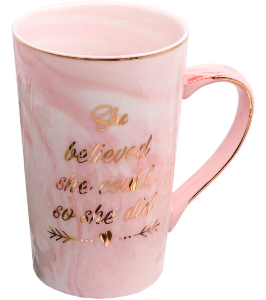 She Believed She Could So She Did Coffee Mug - Congratulations Graduation Gifts for Women Girl College Nurse Daughter Her Boss Lady - Cute Motivational Inspiritional 12.5oz Pink Ceramic Cup