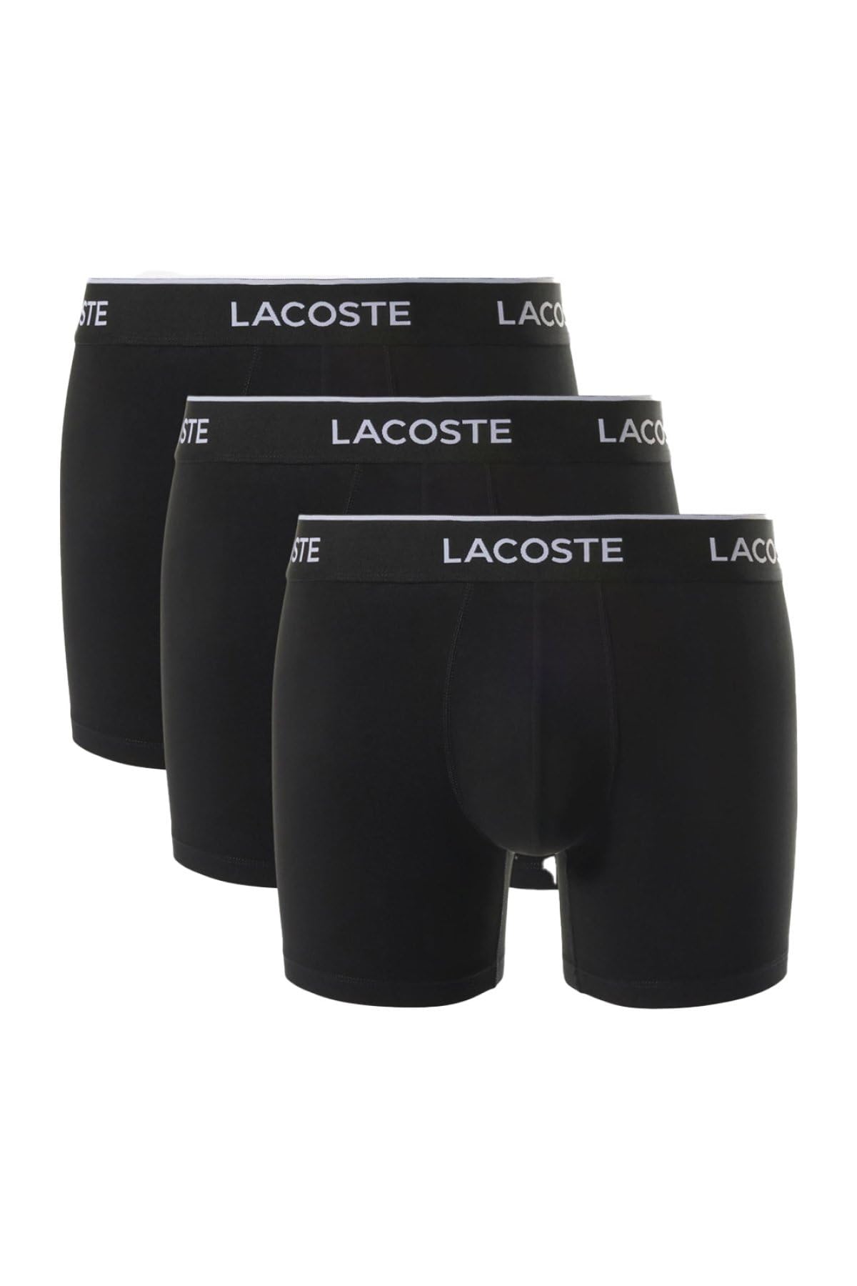 Lacoste Black 3 Pack Cotton Stretch Boxer Briefs - M