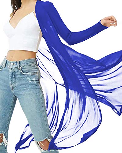 Image of Womens Sexy Sheer Long Sleeve Cardigan See Through Mesh Cover Up